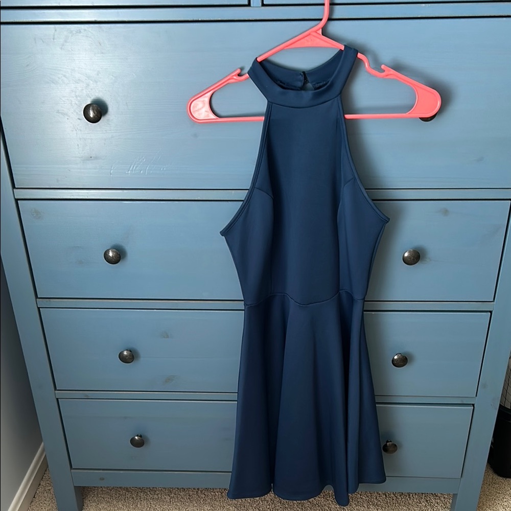 Charlotte Russe Navy Blue Halter Dress